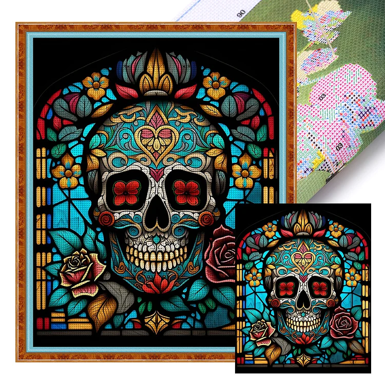 【Huacan Brand】Halloween Skeleton 11CT Stamped Cross Stitch 40*50CM