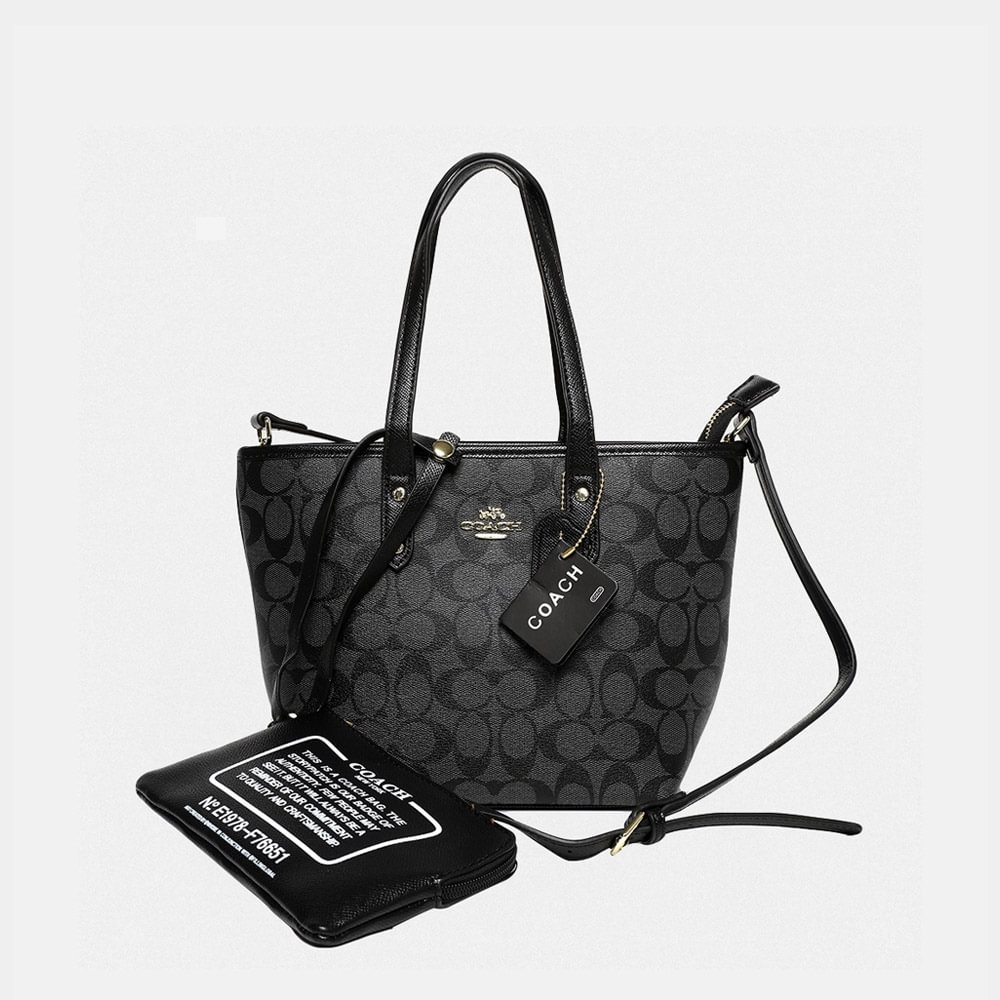 coach central tote with zip black