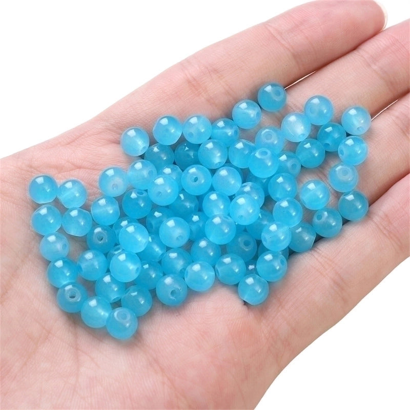 3 Pieces 1 Set Diameter 6 Mm Diameter 8mm Hole 1~1.9mm Glass Solid Color Beads