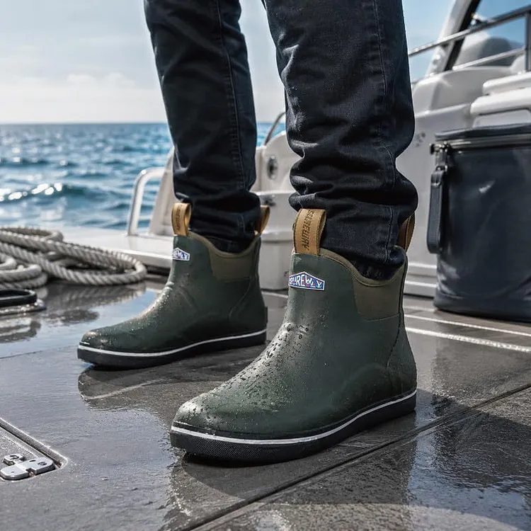 Sureway Mens Waterproof Ankle Deck Boots Non Slip Rubber  display picture 1