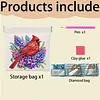 Diamond Painting Cardinal and Flower PU Storage Bag Coin Purse