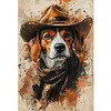 Cowboy Dog 11CT 3 Strands DIY Counted Cross Stitch Kit Large Size 40x60cm Cross Stitch Patterns Arts Craft Kits for Beginners Adults Home Decor