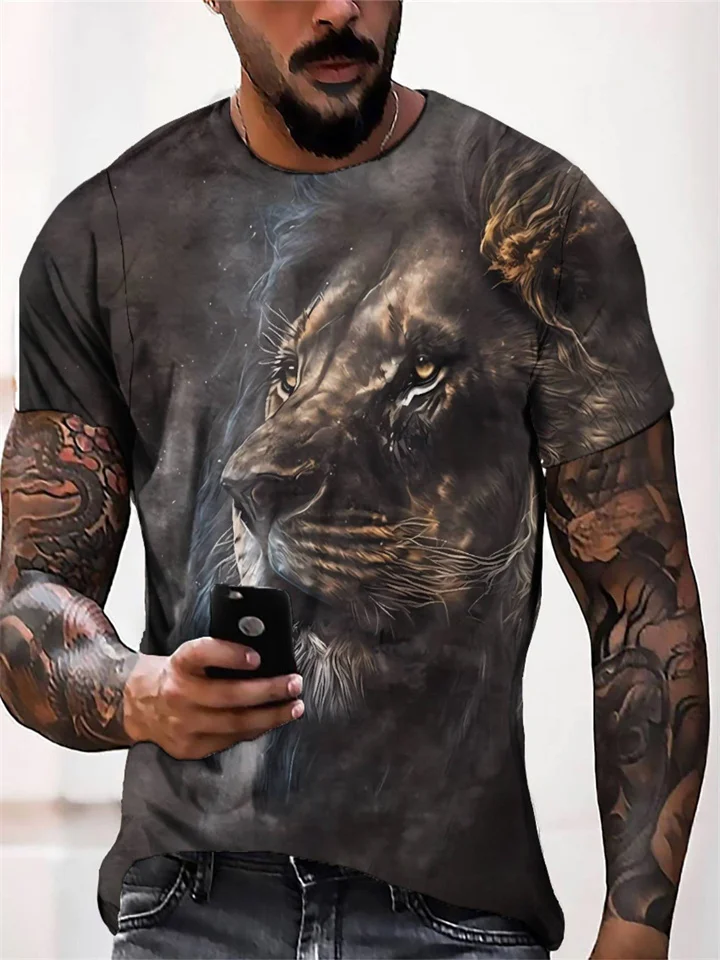 Men's T shirt Tee Graphic Animal Crew Neck Clothing Apparel 3D Print Outdoor Daily Short Sleeve Print Fashion Designer Vintage | 168DEAL