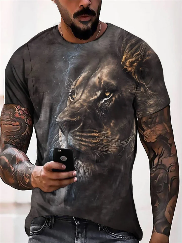 Men's T shirt Tee Graphic Animal Crew Neck Clothing Apparel 3D Print Outdoor Daily Short Sleeve Print Fashion Designer Vintage