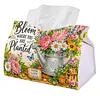DIY Diamond Art Tissue Box Holder Plant PULeather Diamond Art Desktop Organizer Resin Rhinestone Storage Organizers Gem Art Home Office Decor Craft Gift for Women