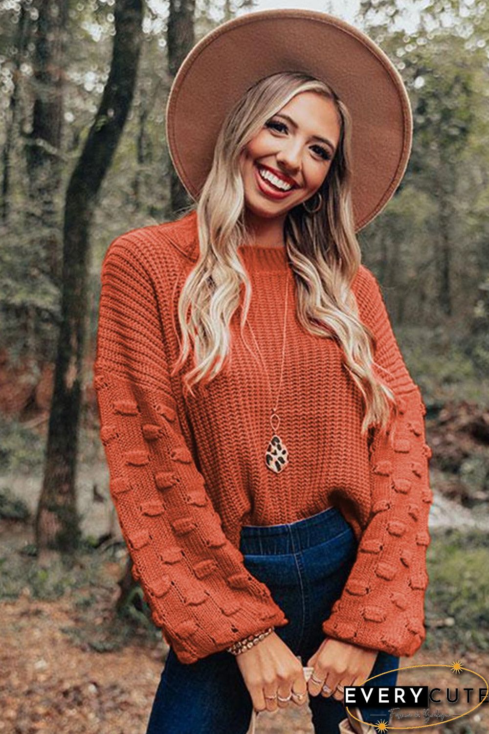 Plain Long Sleeve White Sweater