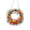 (US Local)Acrylic Pumpkin Wreath   DIY Hanging Diamond Art Kits Wall Door Decoration