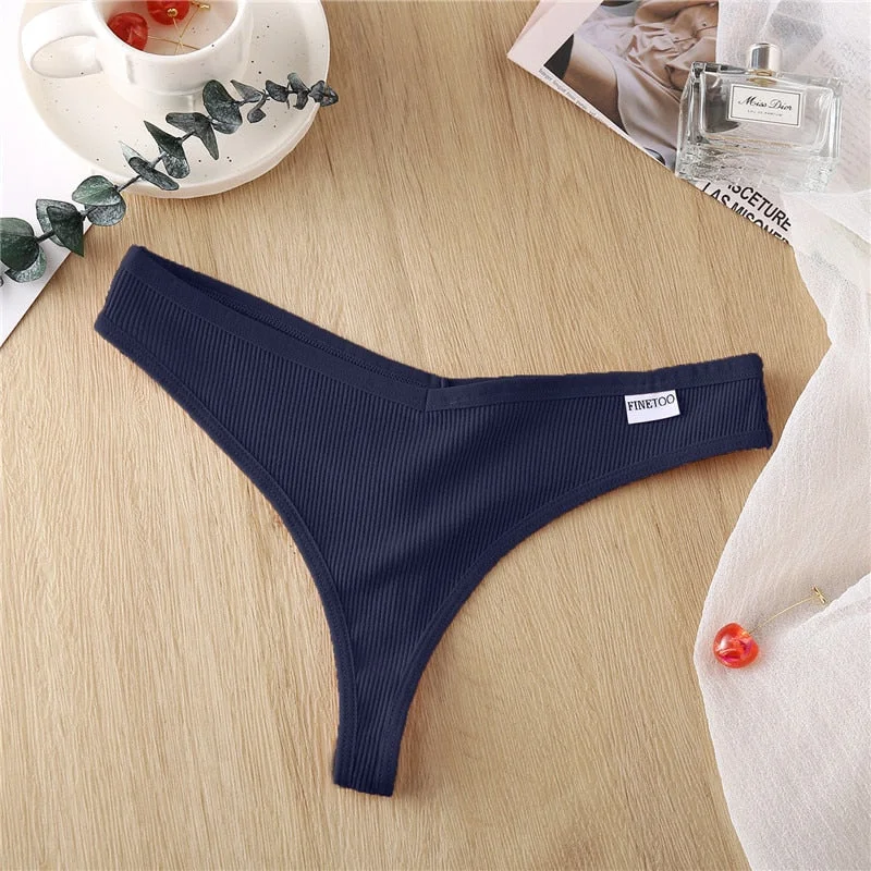 Sexy Panties Women G-string Cotton Feamle Underwear Panties Low Waist Thong Underpants 6 Solid Color Pantys Intimates Lingerie