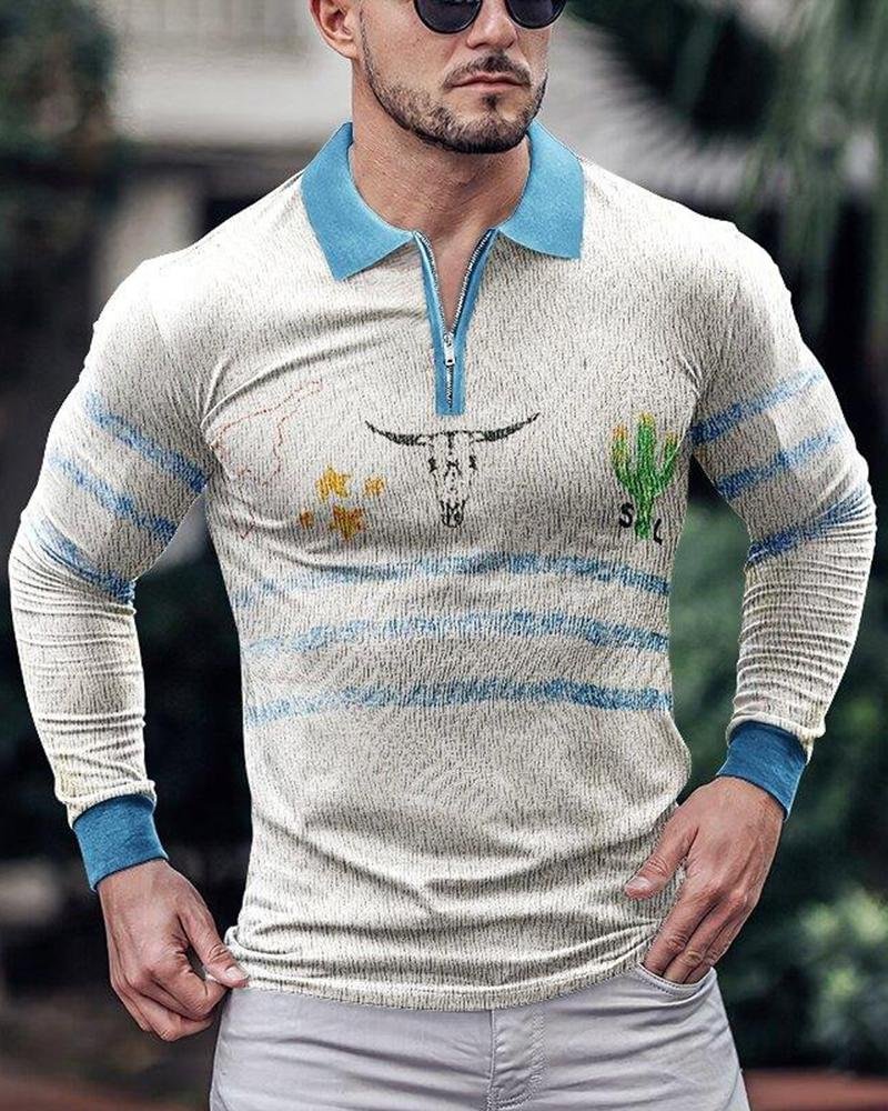 men's casual polo long sleeves