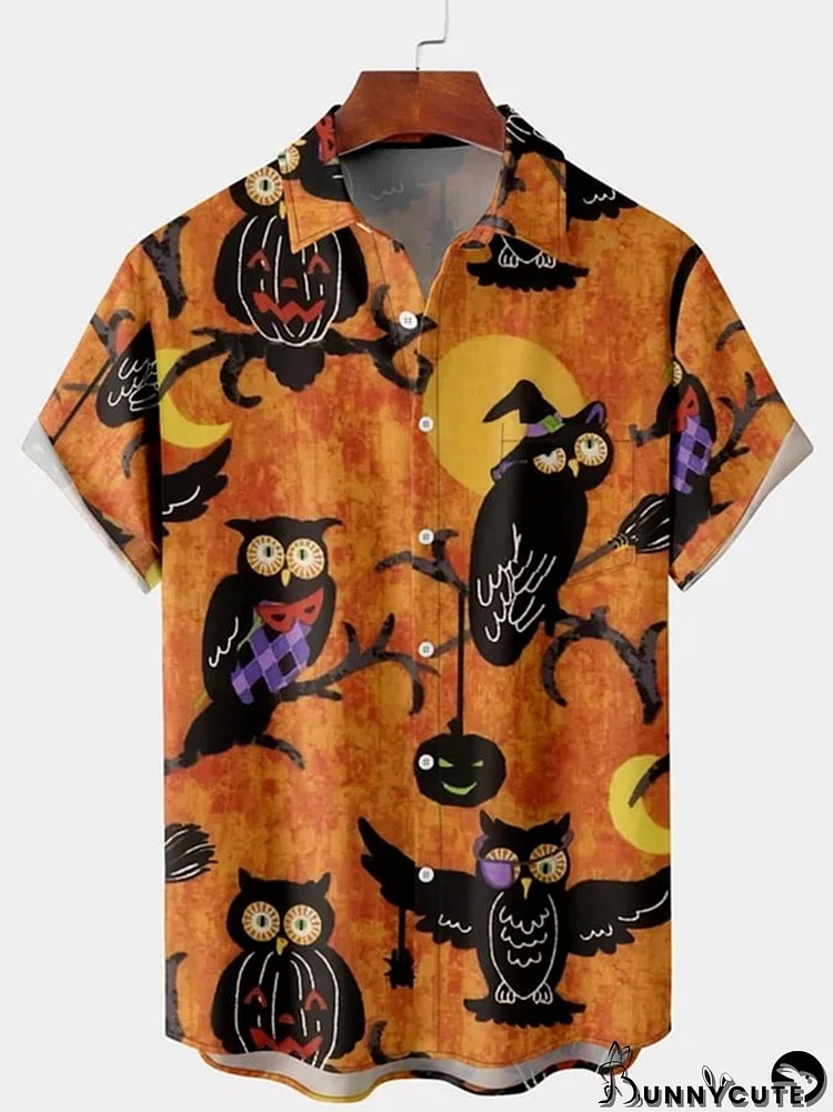 Halloween Print Men'S Shirt