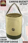 Graintex CB2367 Utility Canvas Bucket 12" x 15" Rip-Stop Canvas