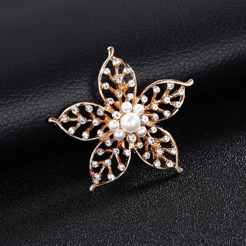Glam Pin Geometric Alloy Inlay Artificial Pearls Rhinestones Women’S Brooches