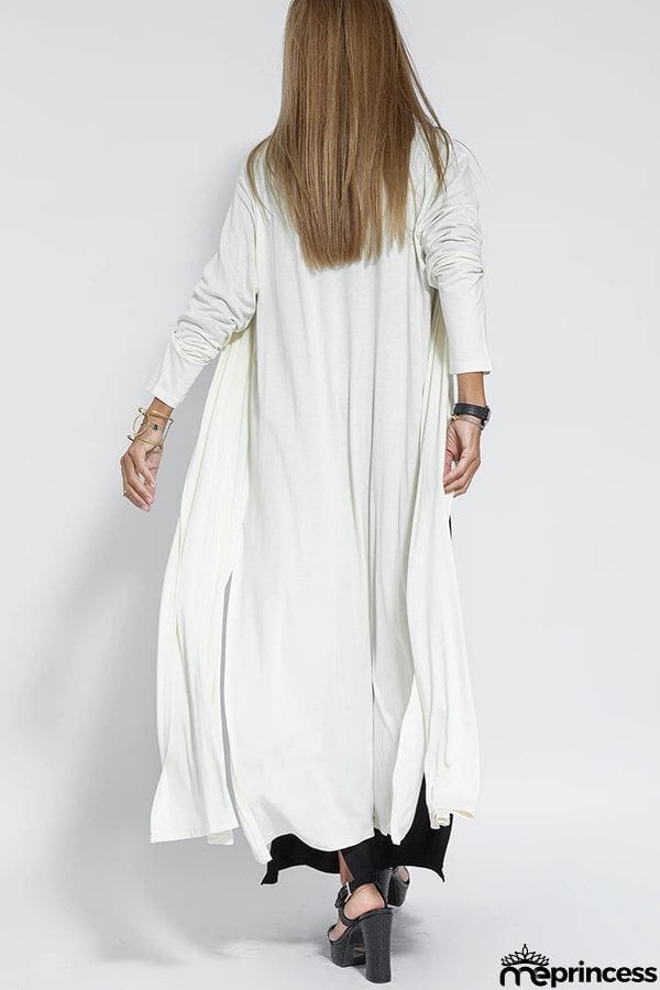 Shades of Happiness Knit Solid Color Slit Drape Cardigan