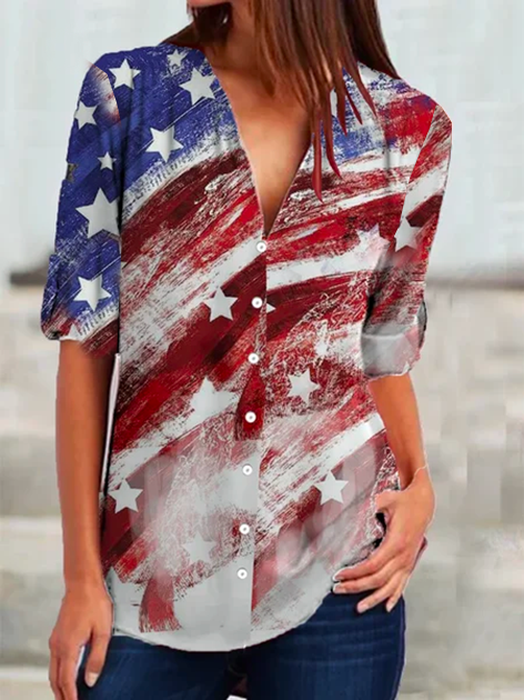 Vintage Long Sleeve Floral-Print T-shirt