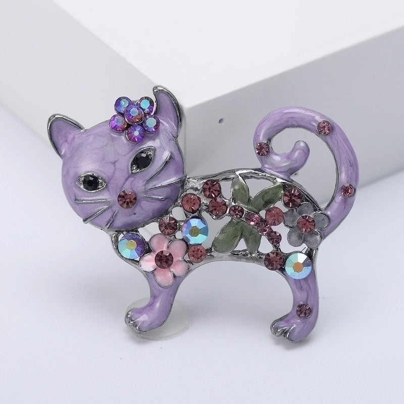 Pin Animal Alloy Enamel Plating Inlay Artificial Diamond Women’s Brooches