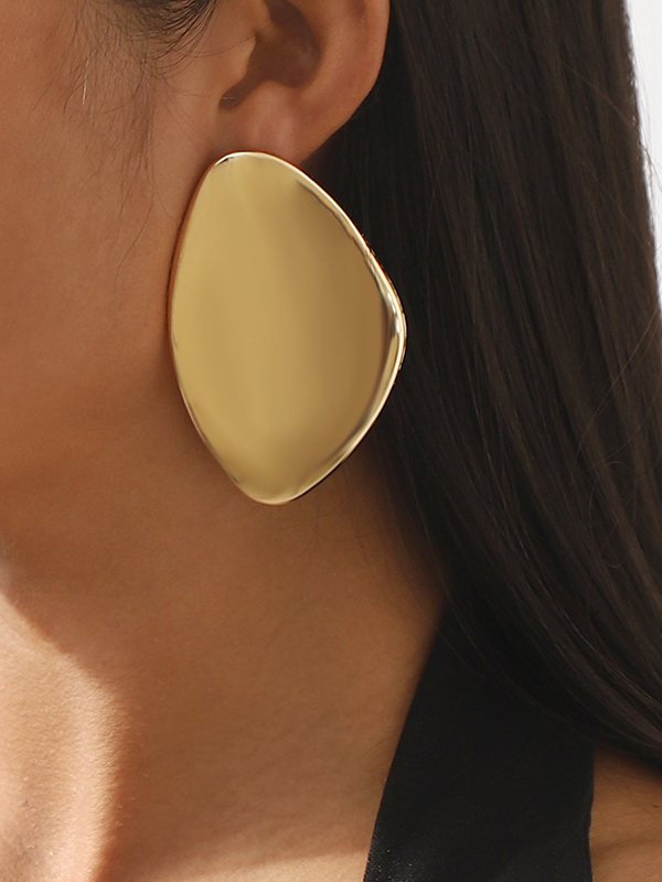 Solid Color Geometric Normcore Drop Earrings GOLD-One_size