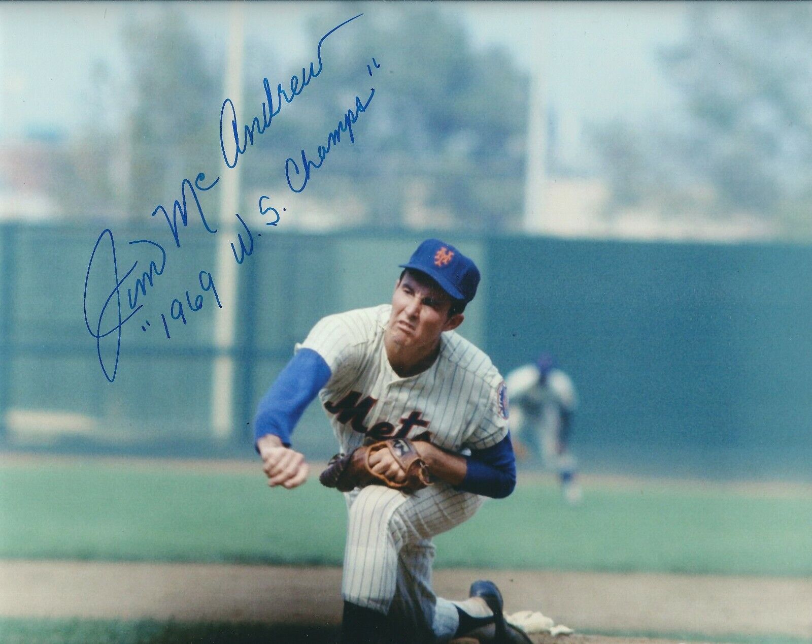 Signed 8x10 JIM MCANDREW NEW YORK METS Autographed Photo Poster painting - COA