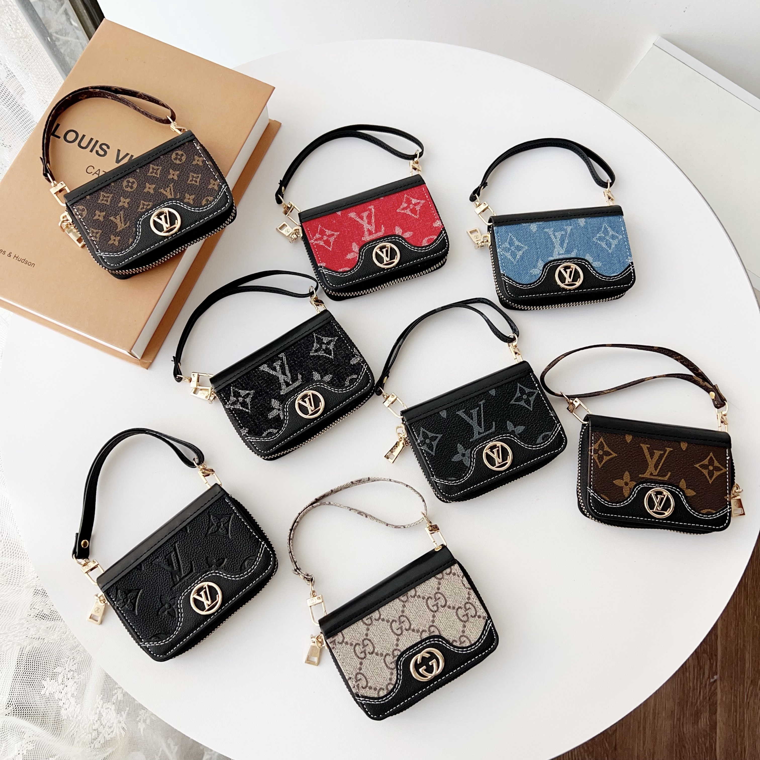 Mini Louis Vuitton Handbag Zip Wallet Gucci Card Holder Leather Coin Purse