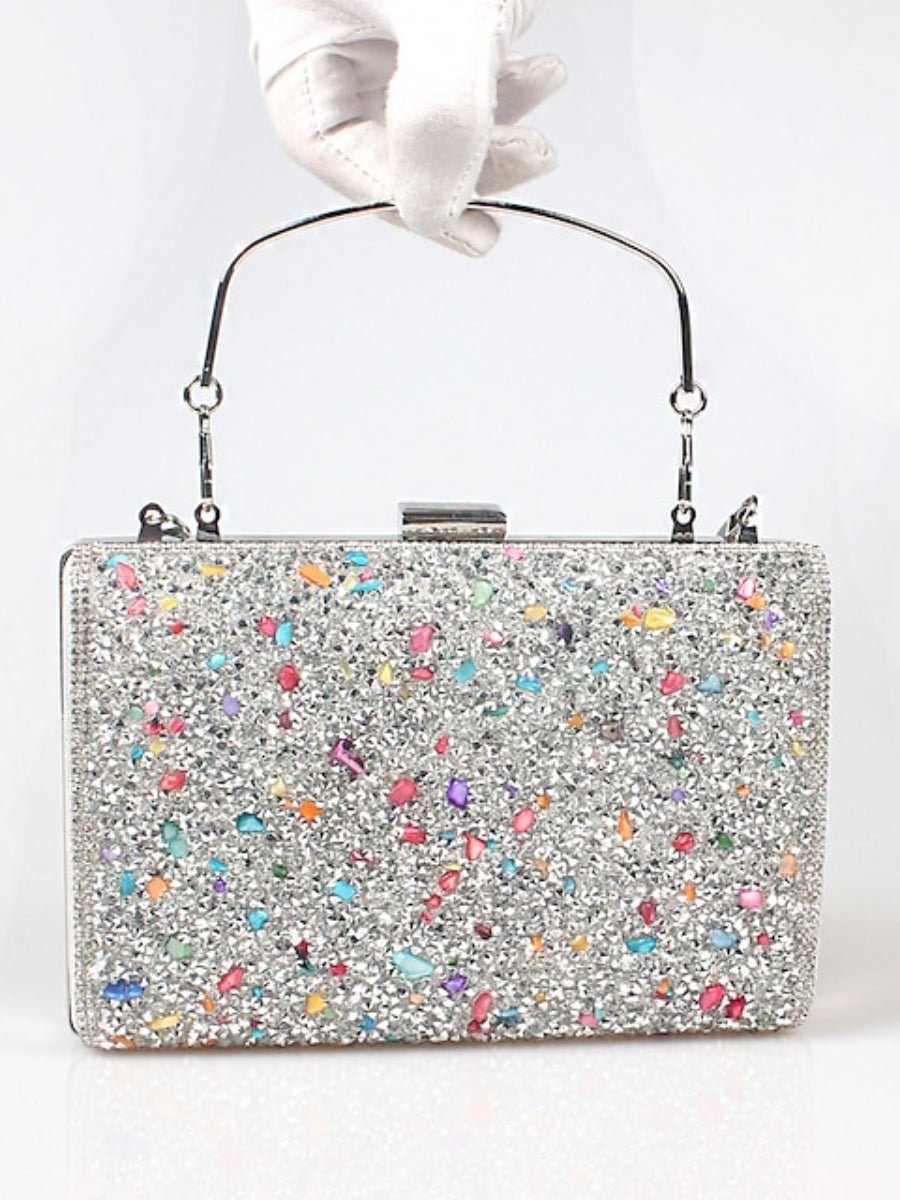 Women's Evening Bag Glitter Shine Rhinestone Acrylic Jewels Solid Colored Bag