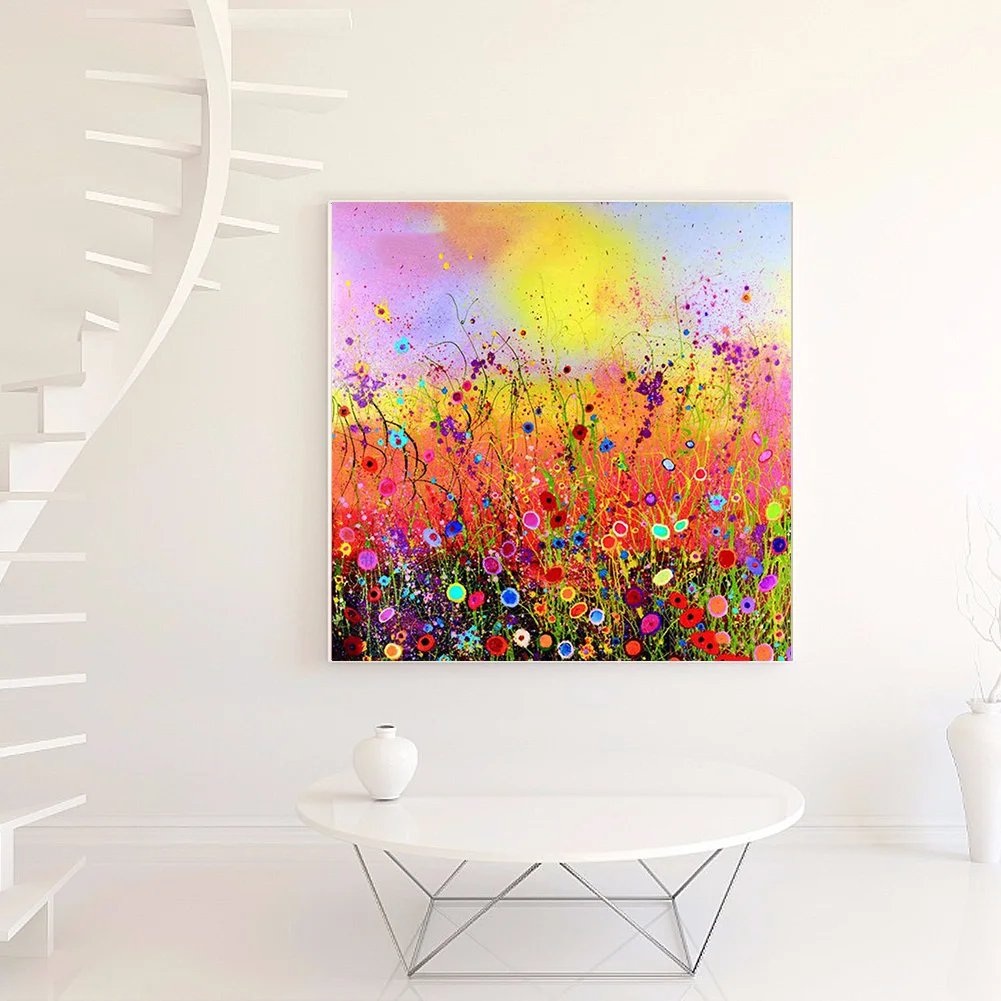 Diamond Painting - Full Round Drill - Color Flower Field(30*30cm)