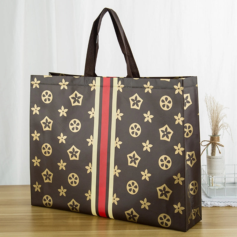 New Internet Celebrity Non-woven Handbag Clothing Shoe Shop Bag Women’s Clothes Gift Shopping Packaging Bag Printed LOGO