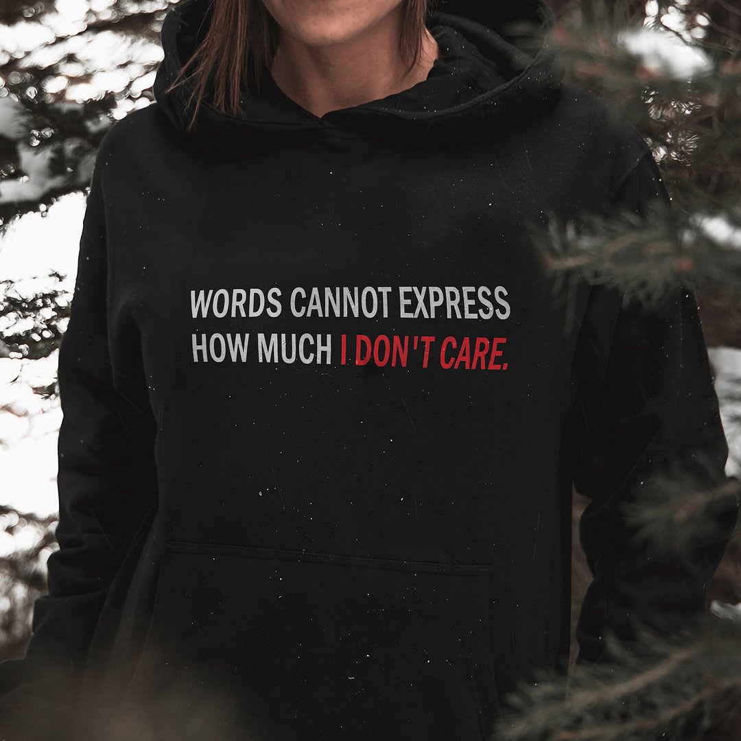 Livereid Words Cannot Express How Much I Don't Care Hoodie - Livereid