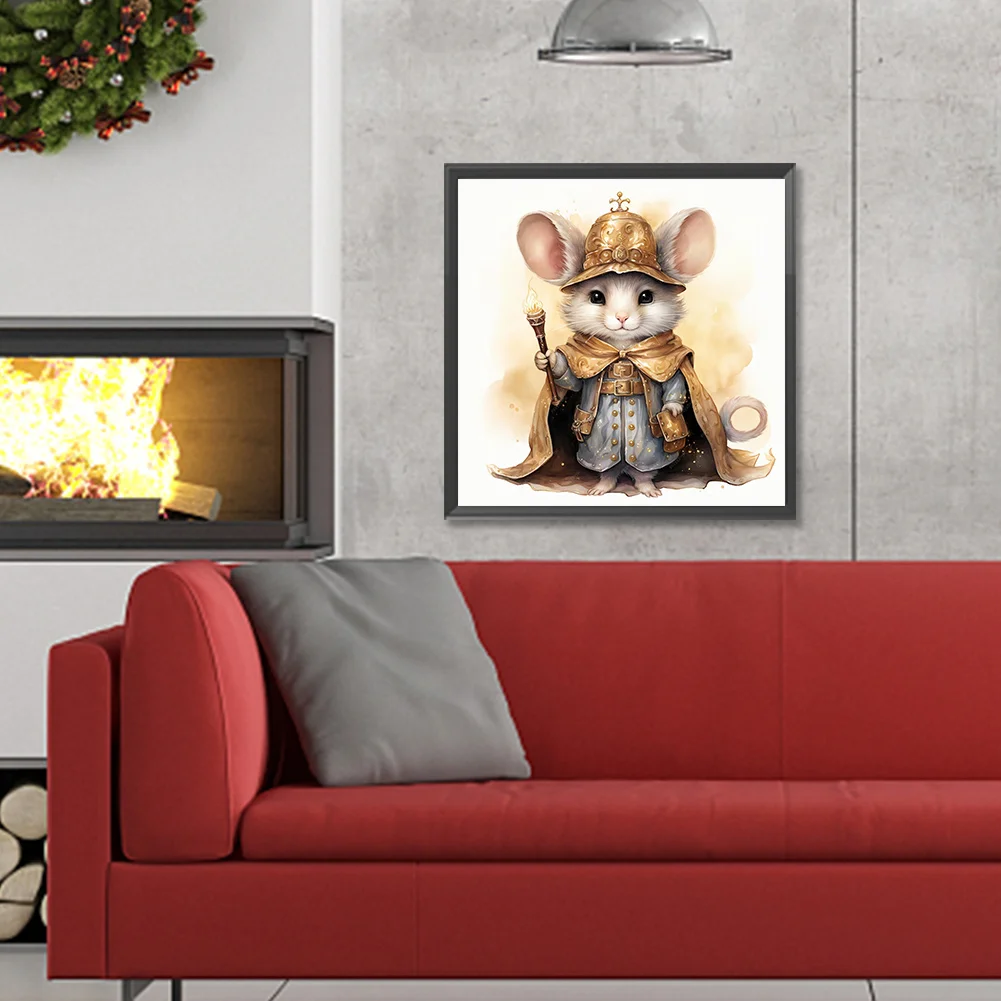 Full Round Diamond Painting 30*30cm - Christmas Winter Mouse