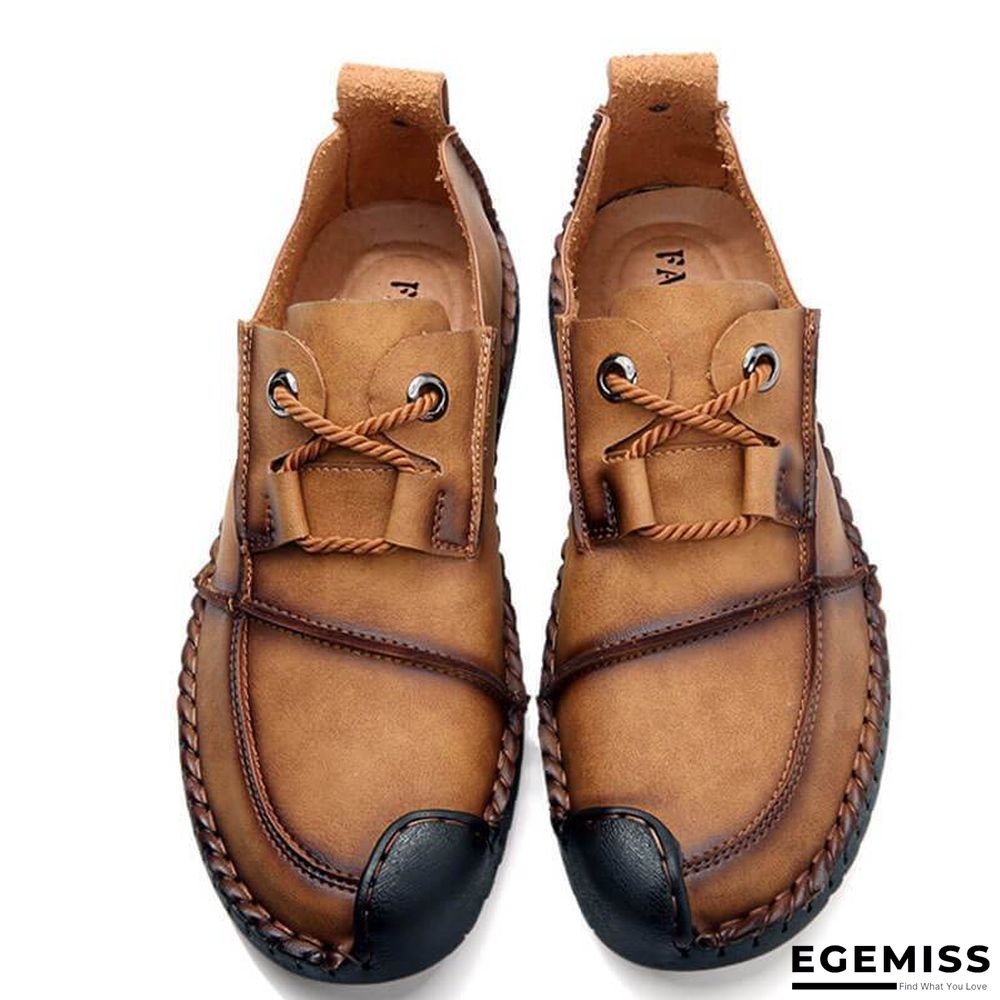 Men's Fashion Business Spliced Laced Casual Leather Shoes | EGEMISS