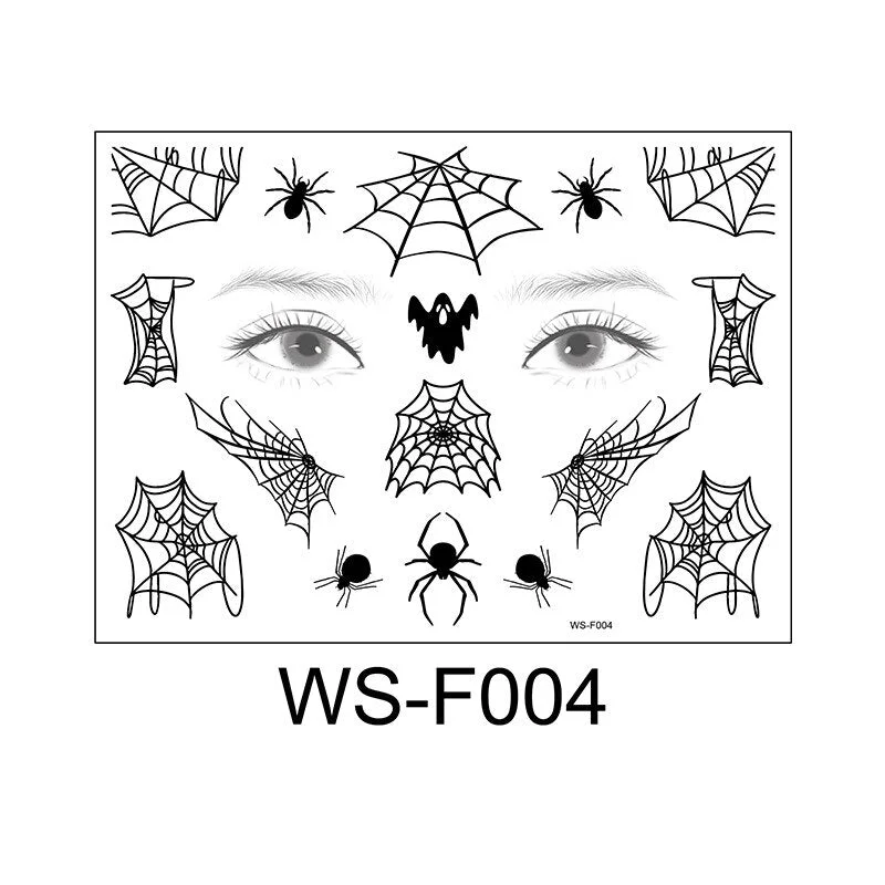 Tattoo Sticker Halloween spider webs Femme Temporary Face Tattoo Waterproof Body Art Fashion