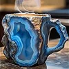 Mineral Crystal Coffee Mug,Natural Onyx Crystal Decorative Mug,Novelty Coffee Mugs,Multi-Colored Agate Mineral Coffee Mug,Elegant Crystal Gift for Home & Office