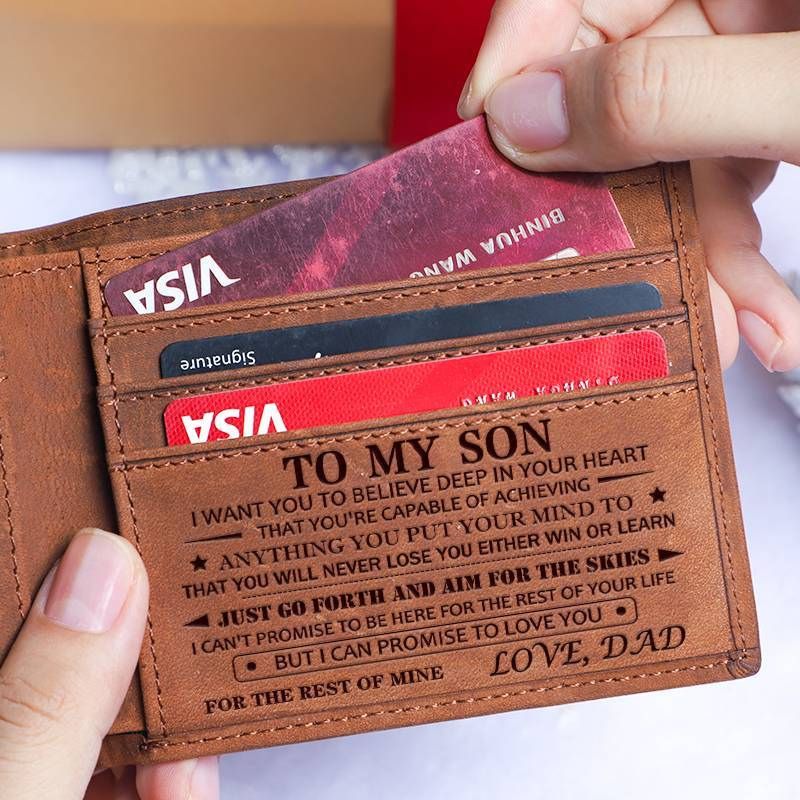Unique Gift Dad To Son - You Will Never Lose - Top-grain Leather Wallet