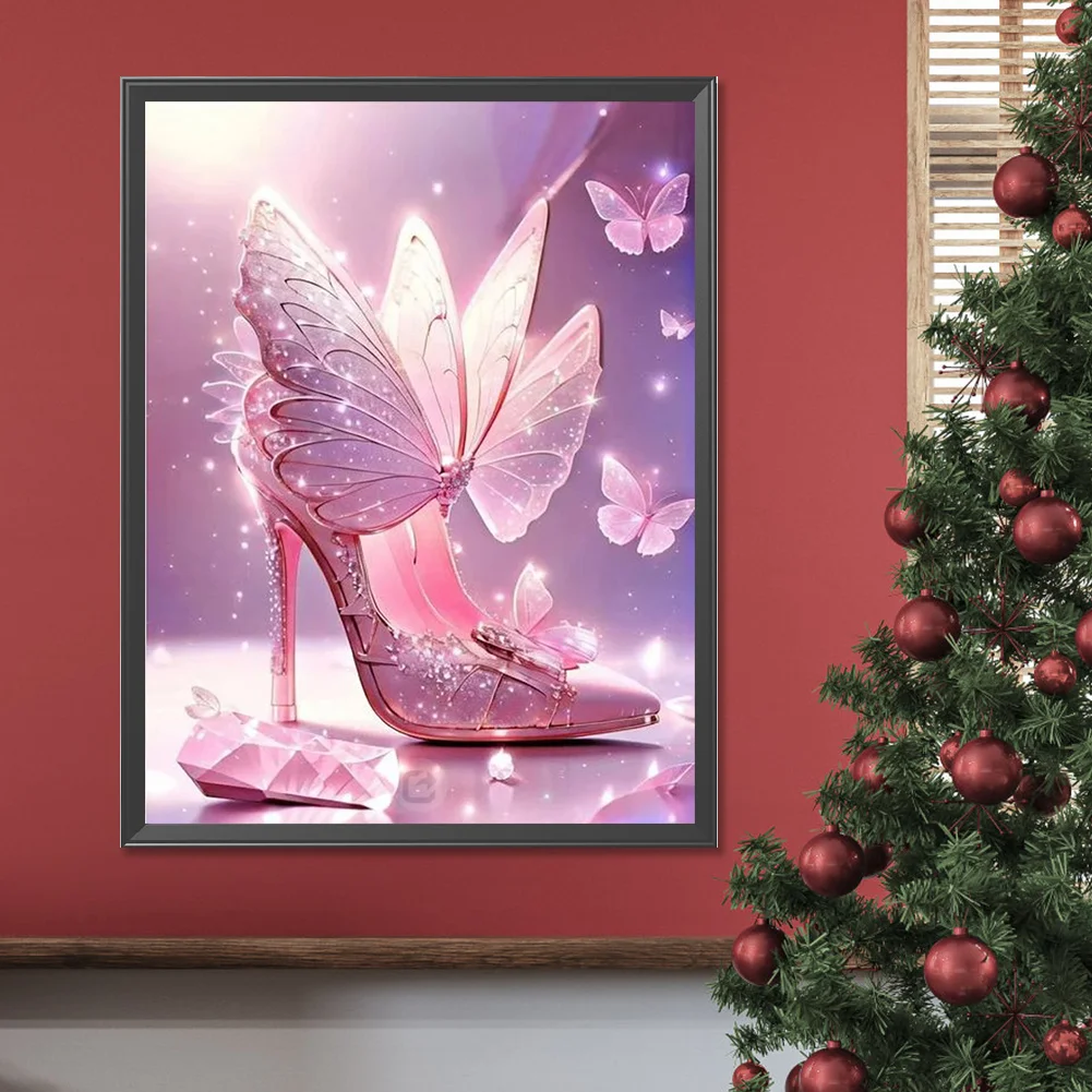 Diamond Painting - Full Round Drill - Butterfly High Heels(Canvas|30*40cm)
