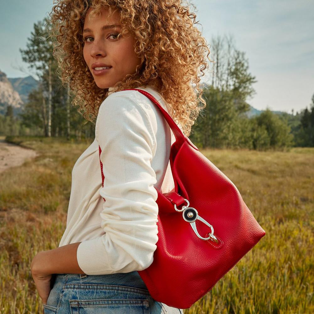 Pebble Leather Logo Lock Hobo(Buy 2 Free Shipping)