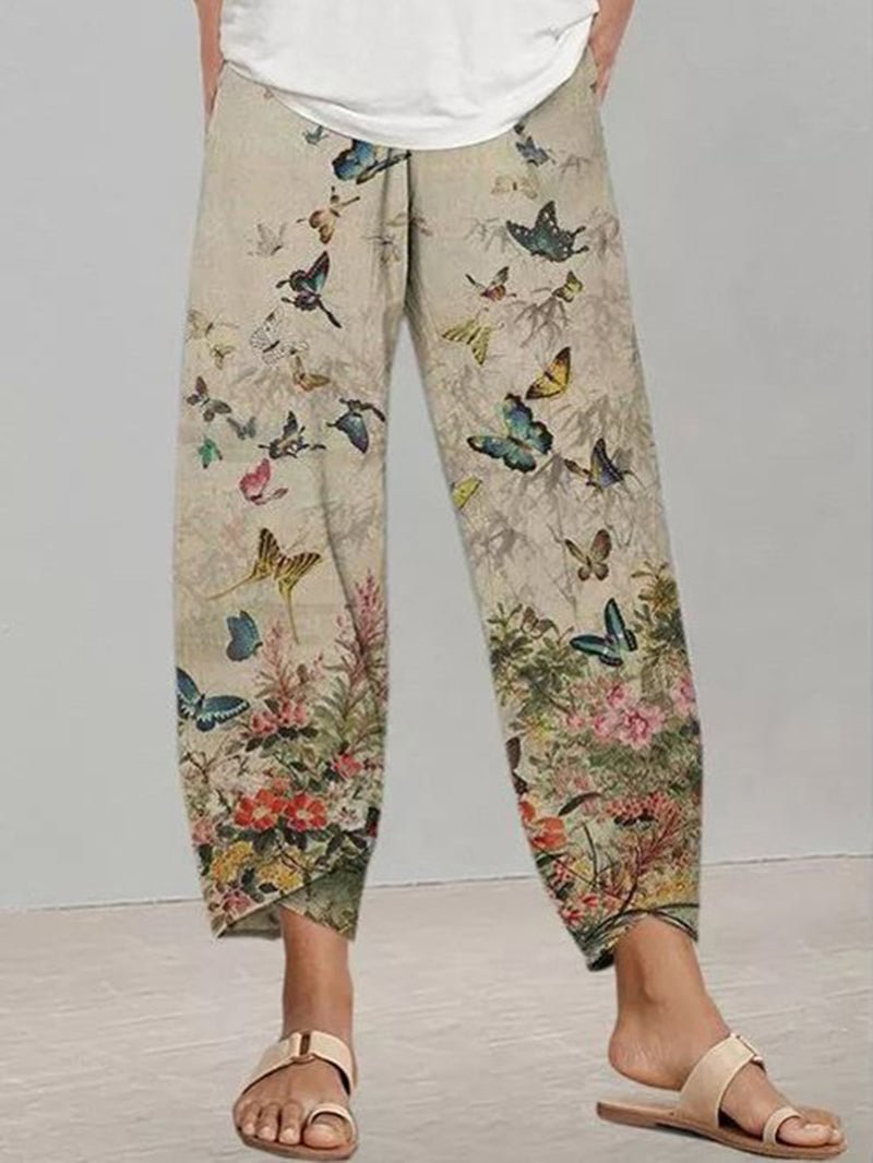 Elastic Waist Fashion Printed Pants