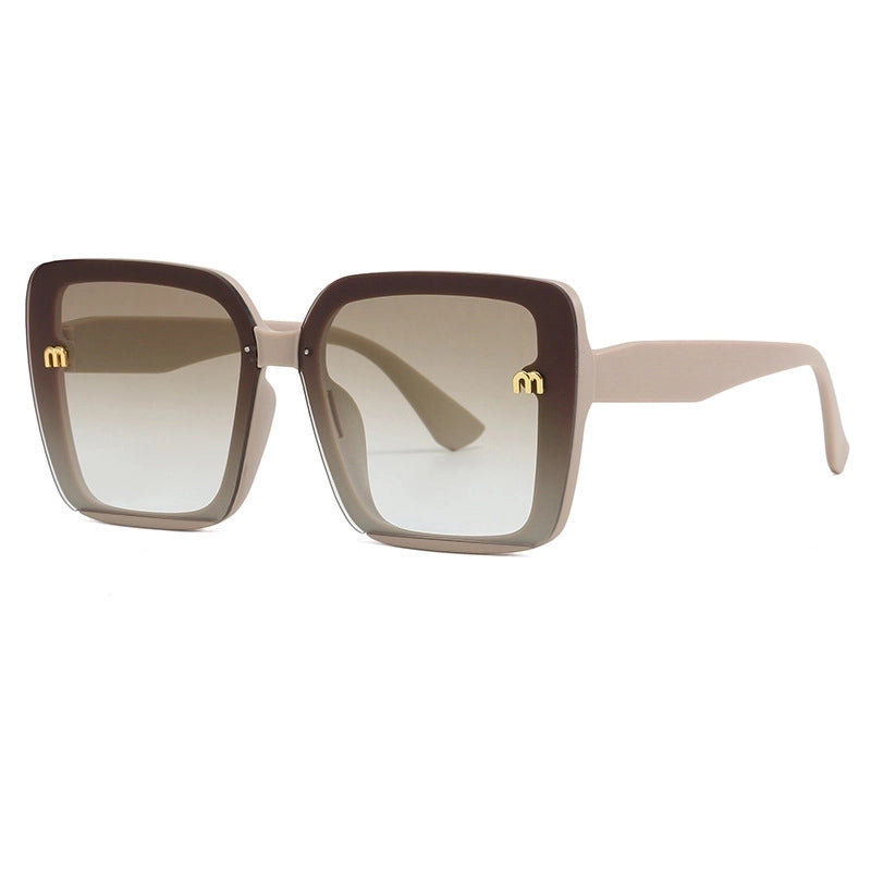 Casual Minimalist Gradient Color Pc Square Full Frame Women’s Sunglasses