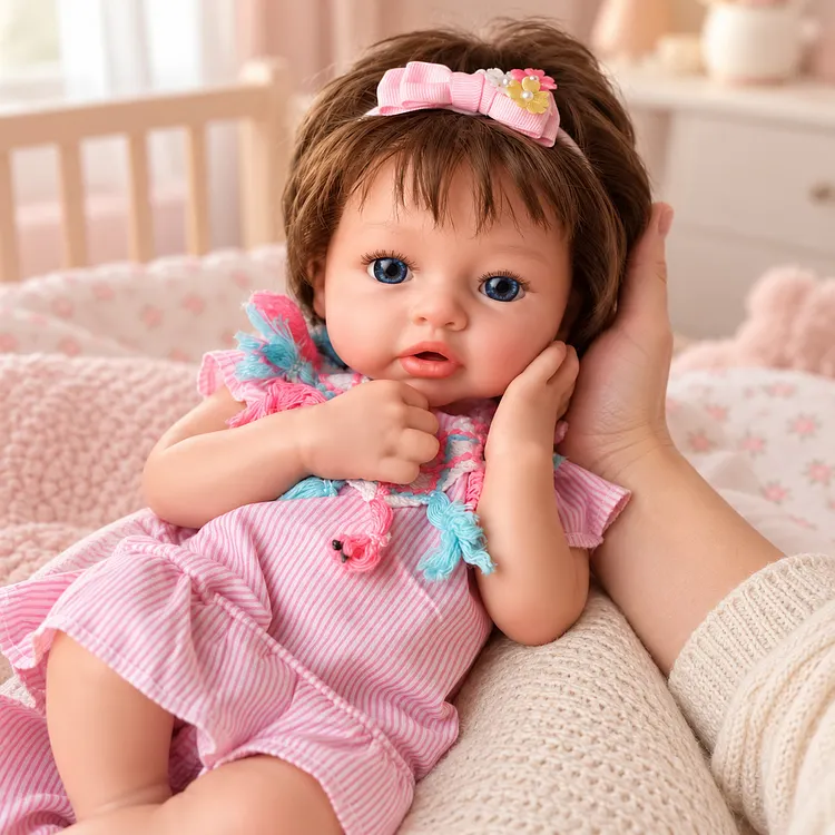 Babeside Dolly 12"/16" Realistic Silicone Quiet Baby Girl &ndash; Little Infant with Pacifier