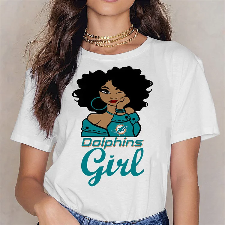 Miami Dolphins Women's White Relaxed T-Shirt