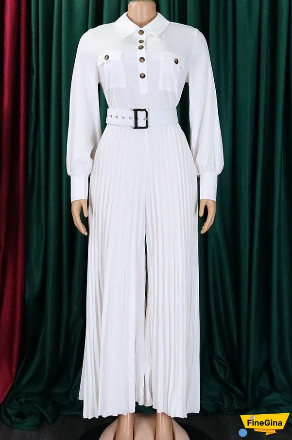 Chic Champagne Long Sleeve Jumpsuit