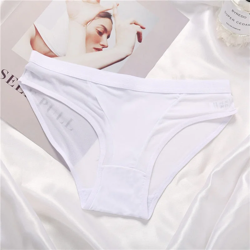 Sexy Hollow Out Panties Women Mesh Transparent Briefs Lingerie Breathable Low Waist Underpants Intimates Underwear lenceria muje