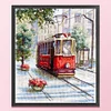 Street Scene In Paris-16CT Stamped Cross Stitch Egyptian Cotton 28*31cm/11.02*12.2in