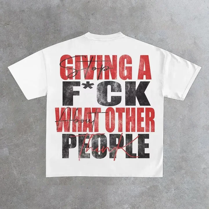 Vintage Giving A F Ck What Other People Graphic Cotton T-Shirt SOPULA