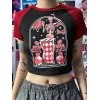 Raglan Sleeve Skull Crop Top