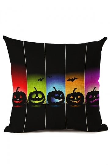 Horrible Pumpkin Print Halloween Party Decor Throw Pillow Cover-elleschic