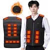 22 Heating Zones Electric Heated Vest USB V Neck Thermal Clothes for Outerwear