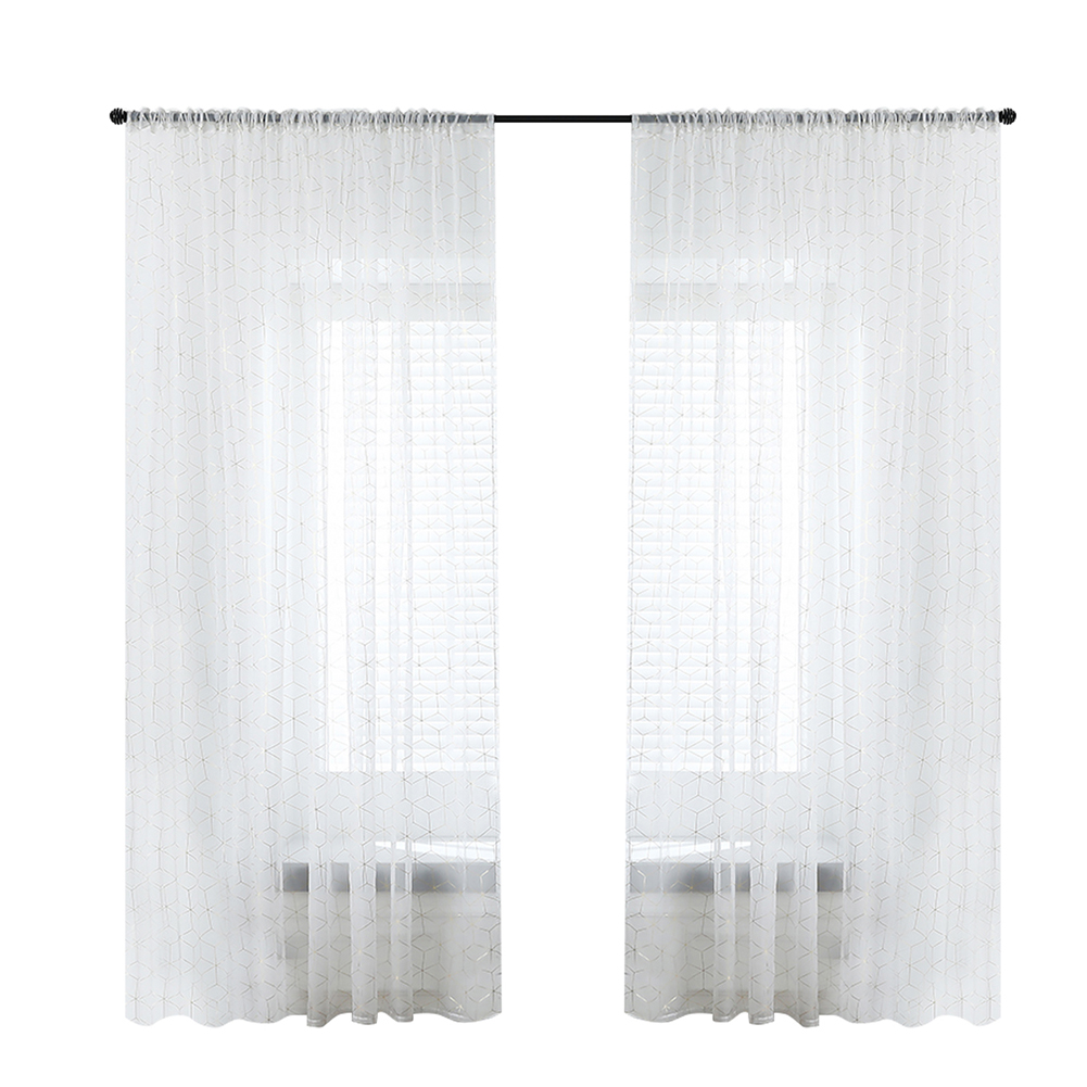 

1x2.5m White Polyester Window Screen Voile Sheer Curtain for Living Room, 501 Original