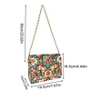 (US Local)DIY Flowers Diamond Art Wooden Coin Pouch with Chain 5D Diamond Painting Purse