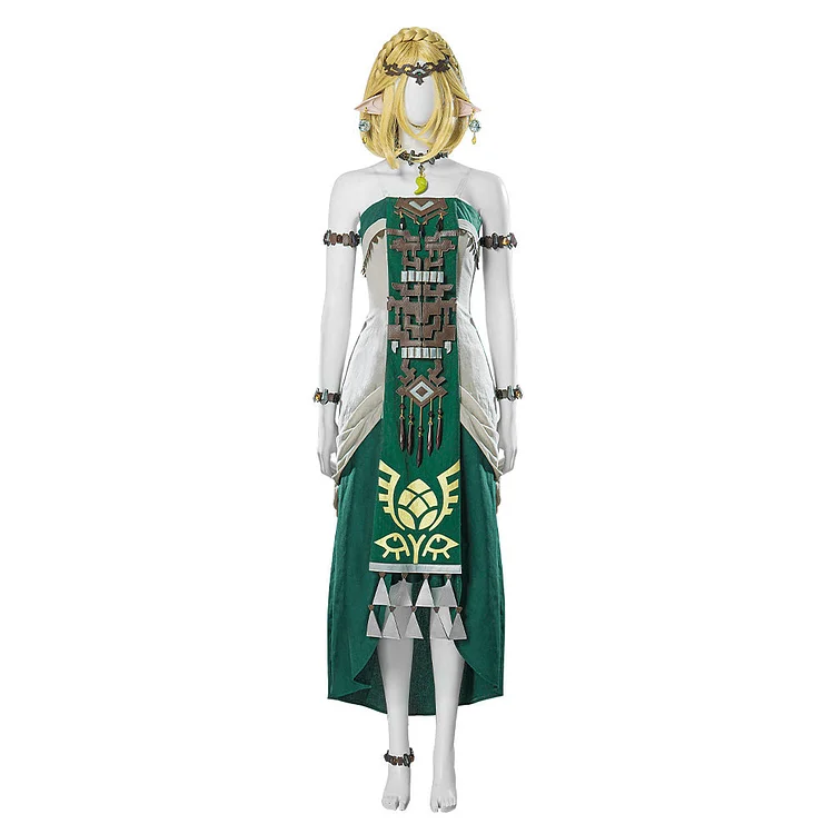 The Legend of Zelda Princess Zelda Outfits Green Dress Cosplay Costume Halloween Carnival Suit