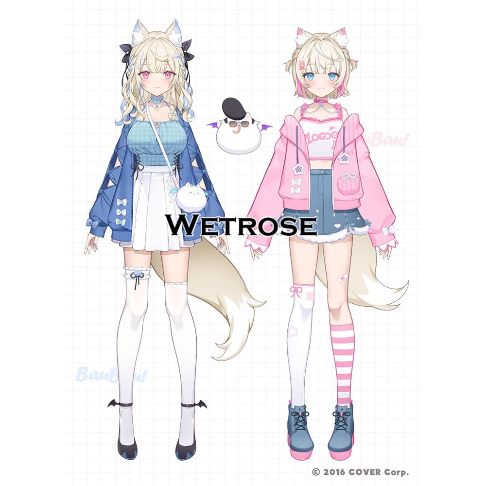 [Deposit Poll] Wetrose Hololive EN Fuwawa Mococo Daily Dress Outfit Cosplay Costume