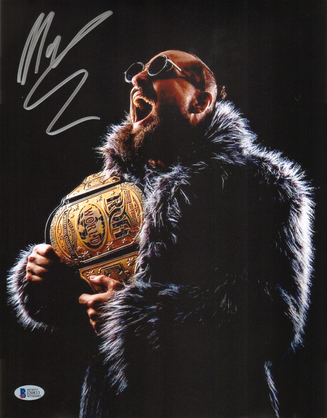 Marty Scurll Signed 11x14 Photo Poster painting BAS COA New Japan Pro Wrestling Bullet Club ROHa