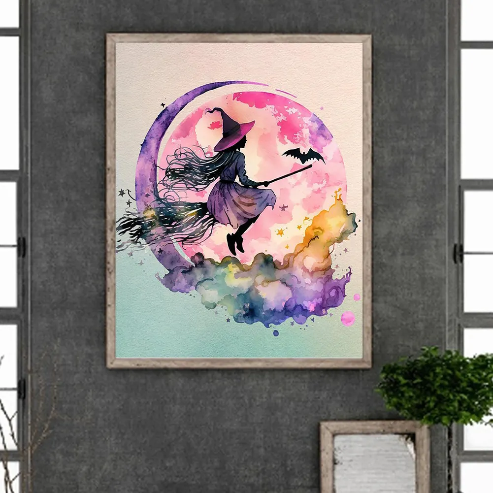 Full Round Diamond Painting 40*50cm - Flying Witch